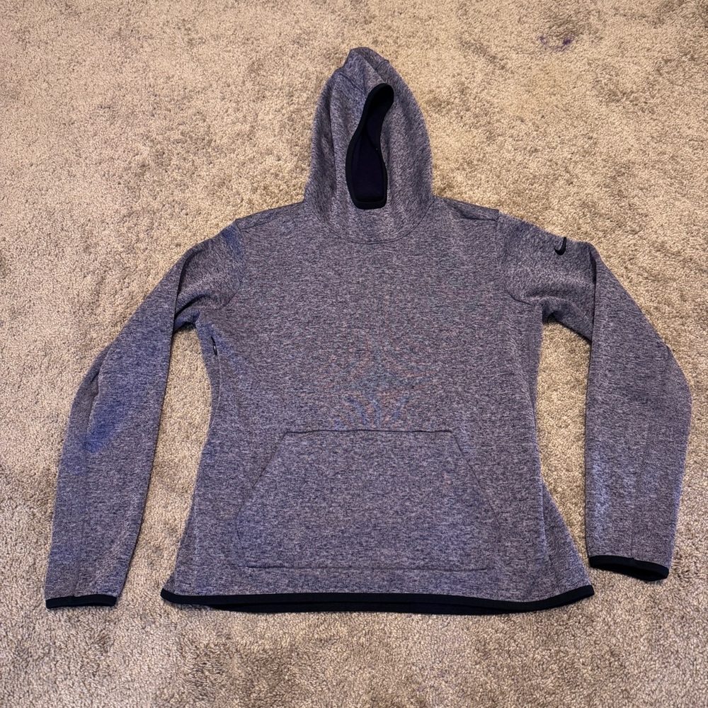 Nike Hoodie Womens Large Purple Dri Fit Athletic Pullover Long Sleeve Logo